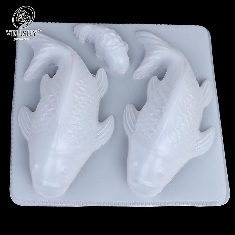 Lucky Carp Fish Shapes Silicone Resin Mold Jewelry Fishtail UV Epoxy Resina Mold For DIY Pendant Charms Making Jewelry