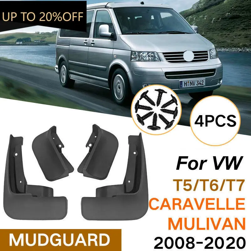 

4X Fender Mud Flaps Splash Guards For VW Transporter T5 T6 Caravelle Multivan