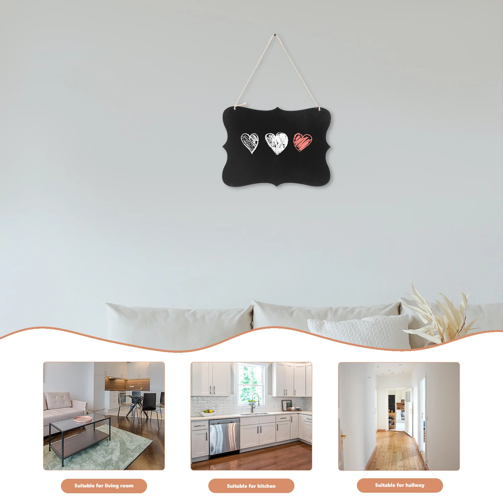 Reusable Chalkboard Sign Double Sided Message Board with Hanging String for Wall Decor Display Use 160210 Chalkboard Sign