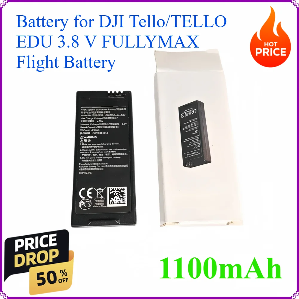 

1100mAh Battery for DJI Tello/TELLO EDU 3.8 V FULLYMAX Flight Battery for Tello Drone Accessories