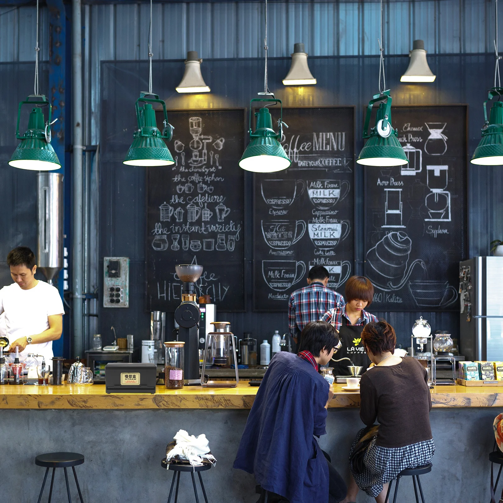 

1Pcs Adjustable Straw Dispenser Box Material Pressing Design Compact Size Suitable for Fast Food Snack Bar Coffee Shop