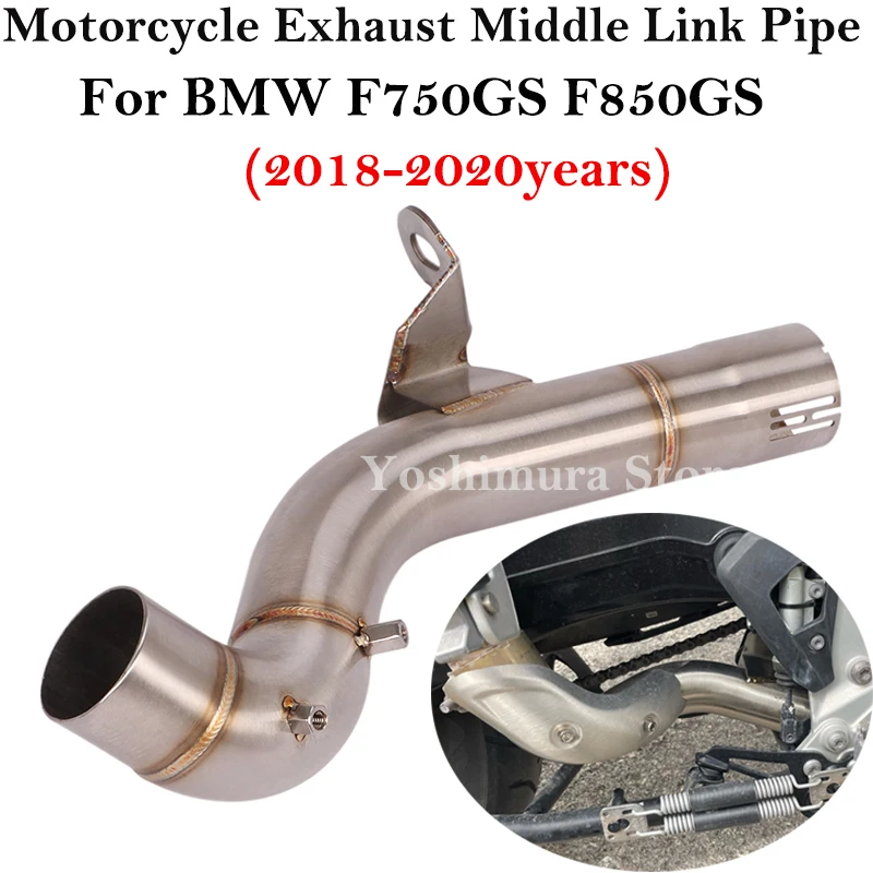 Slip On For BMW F750GS F850GS F750 GS 2018 2019 2020 Motorcycle Modified Escape Muffler Exhaust Middle Link Pipe Stainless Steel