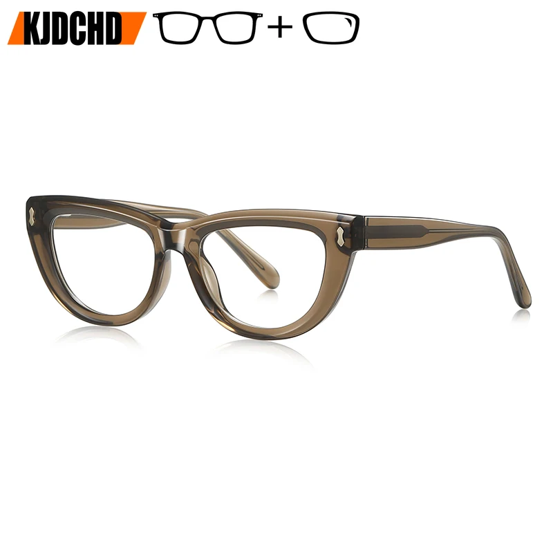 

KJDCHD модные квадратные прогрессивные очки по рецепту по индивидуальному заказу женские сверхлегкие TR90 фотохромные оптические очки Cateye