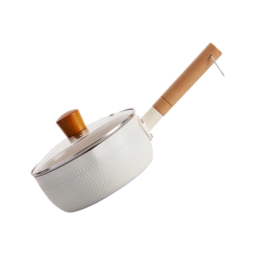 

Nonstick Instant Noodles Pot Milk Saucepan Ergonomic Handle Double Diversion Trench Easy Food Container Stew Pot