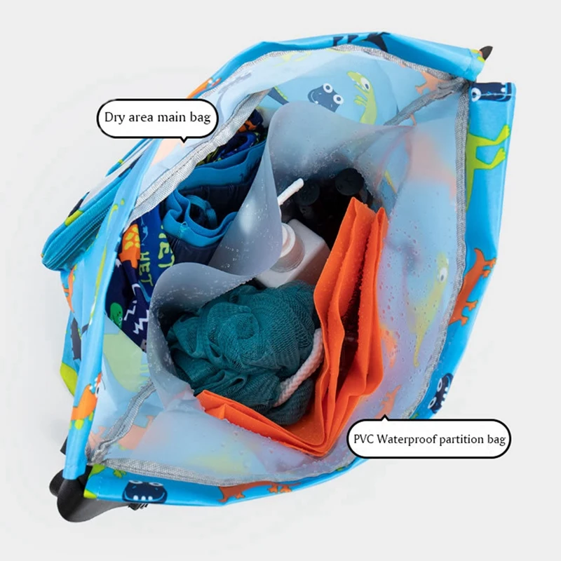 Swimming Pouch Kids Drawstring Bag Storage Sack Outdoor Diving Snorkeling Fins Footwear Dry and Wet Separation Accessory