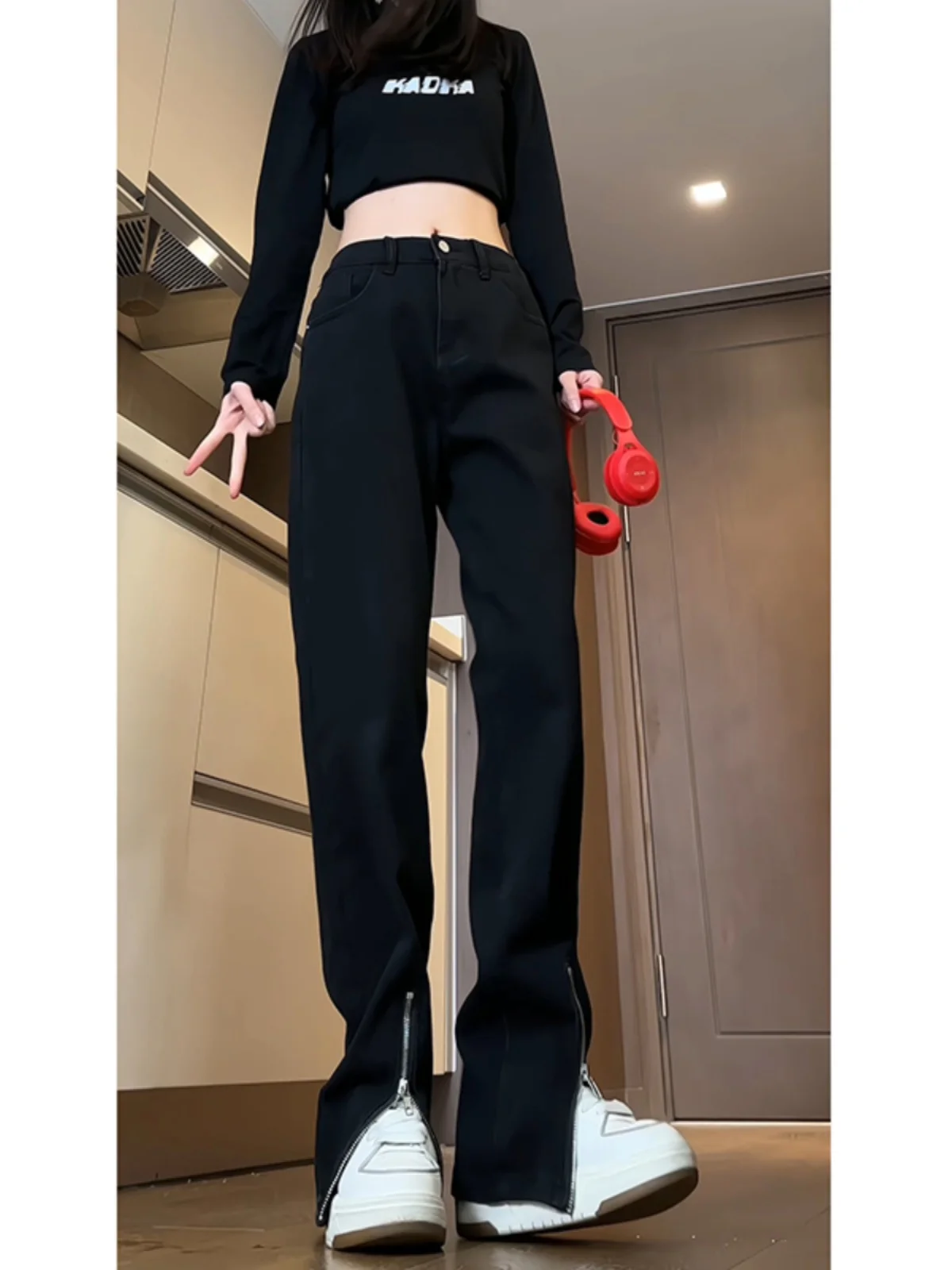 

Мужские джинсы Bla Soft Straight Leg: осенне-зимние брюки CleanFit, удлиняющие, зауженные, на молнии, модные, молодежные