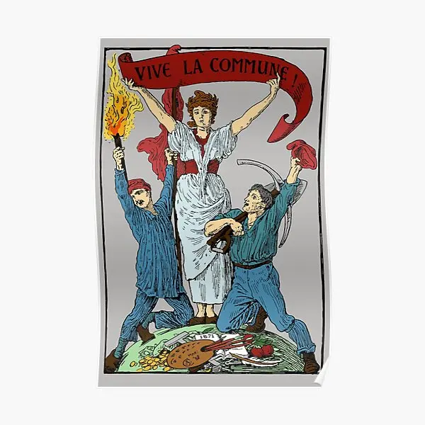 Vive La Commune Walter Crane Recolored  Poster Wall Modern Vintage Art Decor Funny Painting Room Print Home Picture No Frame