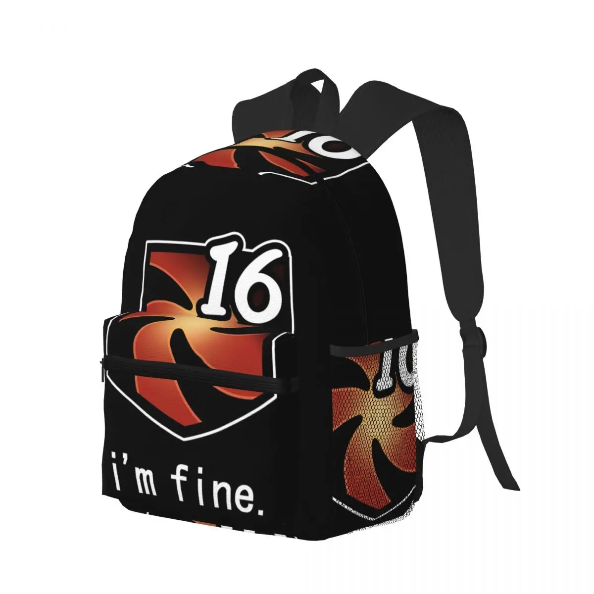 Game Final Fantasy I'm Fine Vuln Stacks Student Backpack School Bag Hiking Travel Daypack for Men Women Bookbag Shoulder Bags