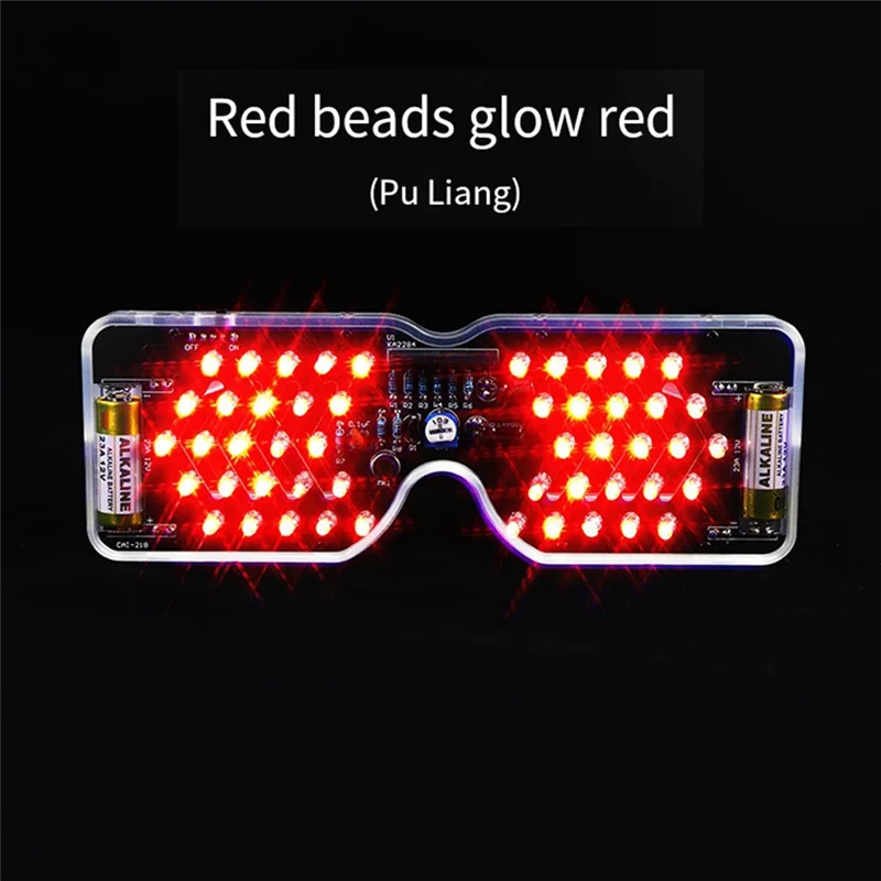 A61Z Deals Light Up Glasses Soldering Practice Kit Sound Activated LED Eyeglasses DIY Electronics Kit For Learning Project