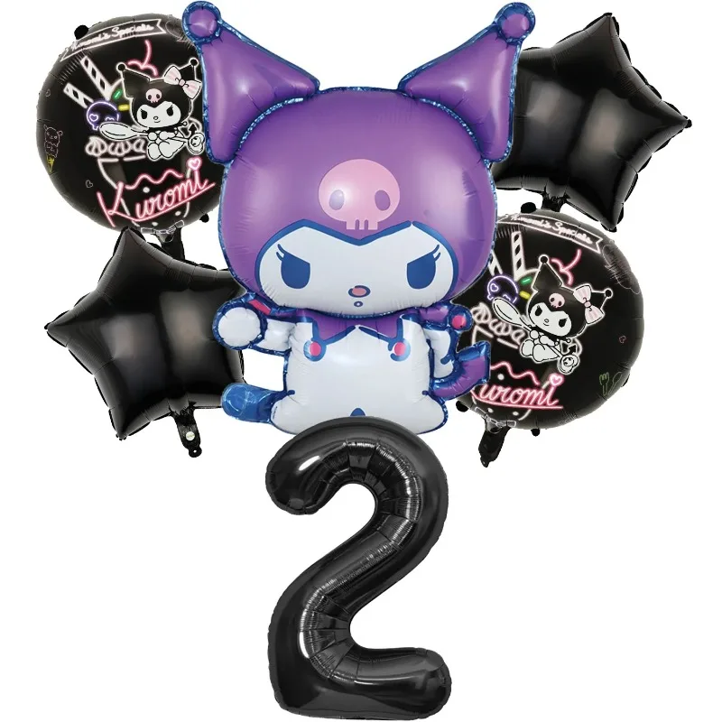 مجموعة بالونات عيد ميلاد كورومي للفتيات لتزيين حفلات الأرقام بالونات تناسب حلي كاواي اللطيفة خلفية ديكور استحمام الطفل #6