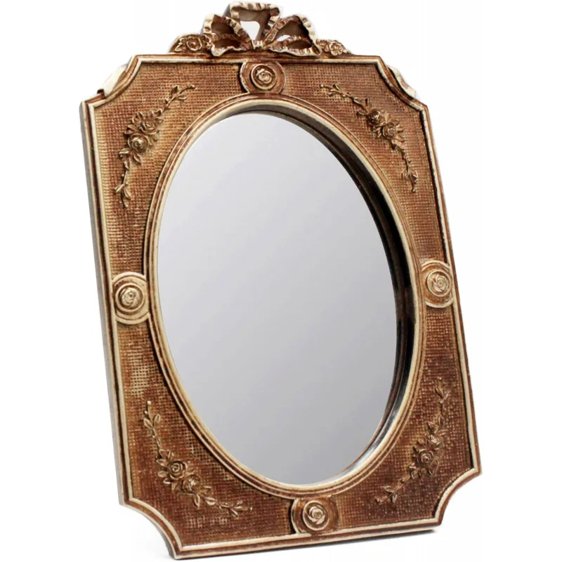 

Eaoundm Antique Decorative Wall Mirror Vintage Hanging Mirror Desktop Mirror Table Mirror 9.1 x 6.5 inchs Oval