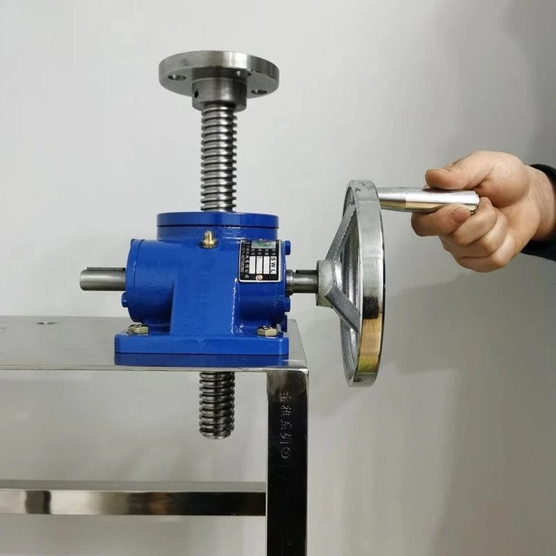 

Hand-cranked electric screw lift Screw rod lift platform Turbine manual hoist Small