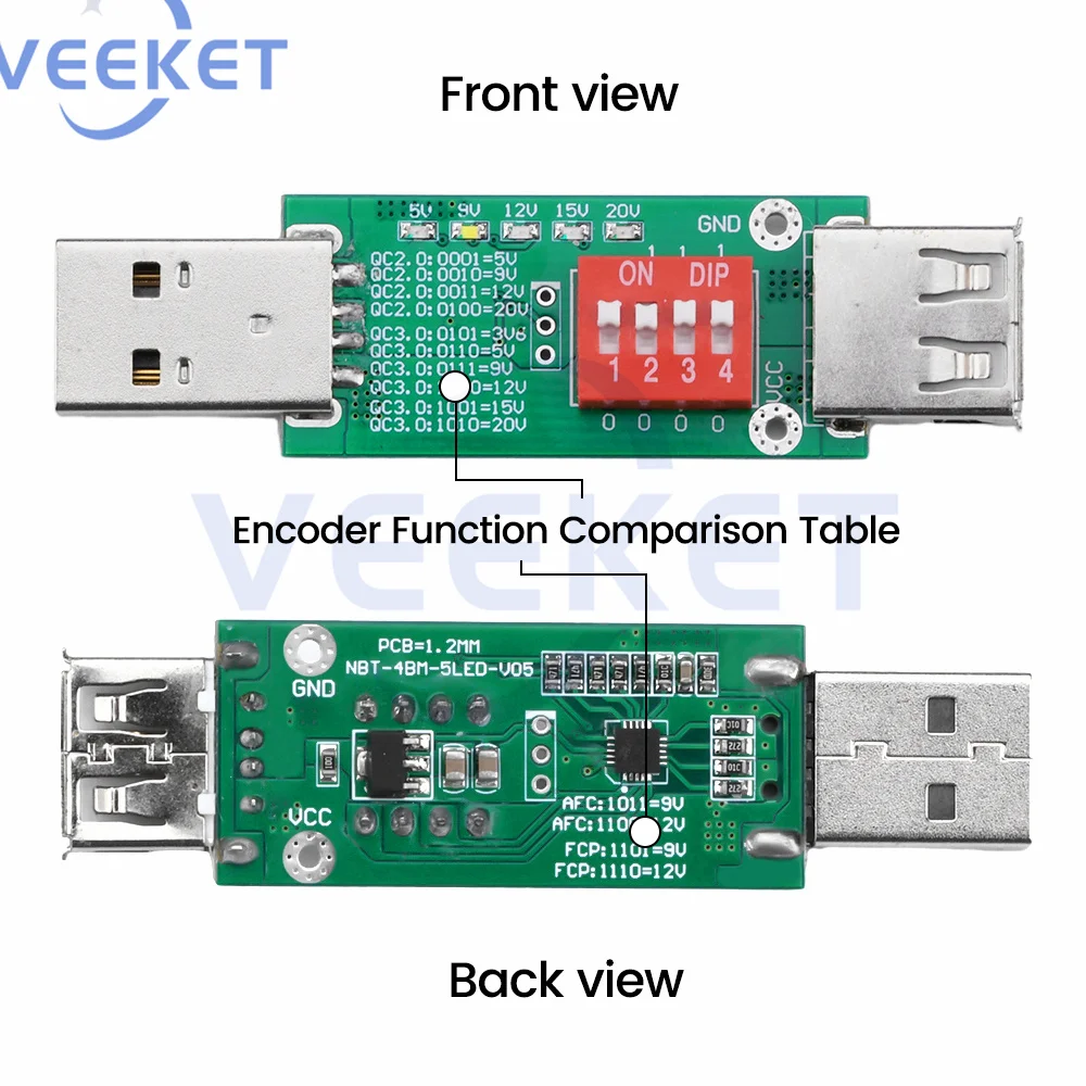 QC2.0/3.0 Deception Aging Detection Fast Charging Adapter Test Board USB Interface 5V/9V/12V/15V/20V qc Deception Decoy