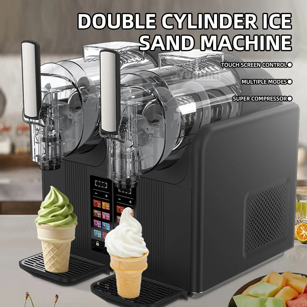 Máquina Comercial de Helados, Bebidas y Smoothies de Doble Cilindro Automática BS-B8 para Uso Comercial