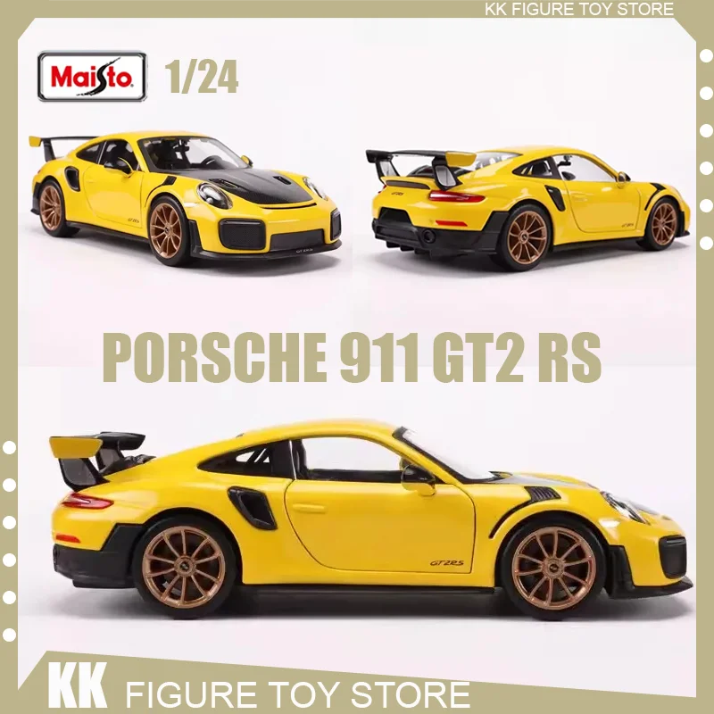 Maisto 1:24 Porsche 911 GT2 RS Sports Car Diecast Model Edition Alloy Luxury Vehicle Toy New Energy Toys Car Ornament Model Gift