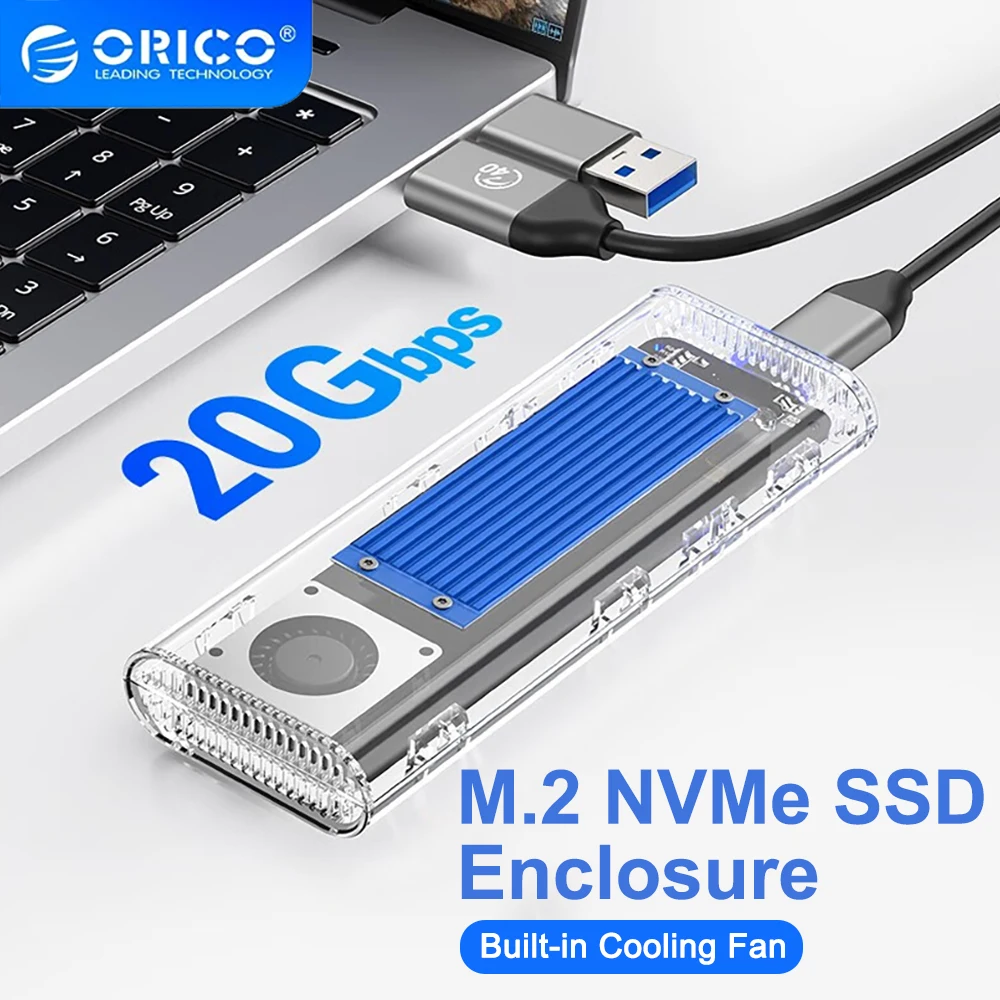 

Корпус для компьютера ORICO M.2 NVME SSD, с охлаждающим вентилятором, USB 3. 0 Thunderbolt 4 NVME