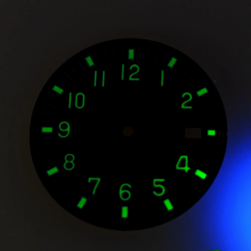 Customized NH35 Watch Dial 32mm Green Luminous Dial Fit For NH35 NH36 7S26 Movement 32mm Watch Surface Face