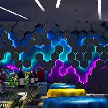 Vlastní nástěnná malba 3D pozadí geometrický obrázek hrbolatá tapeta holičství kancelář recepce tapeta pro vylepšení domácnosti 8 nejlepší prodej Tapeta s akcemi - №3