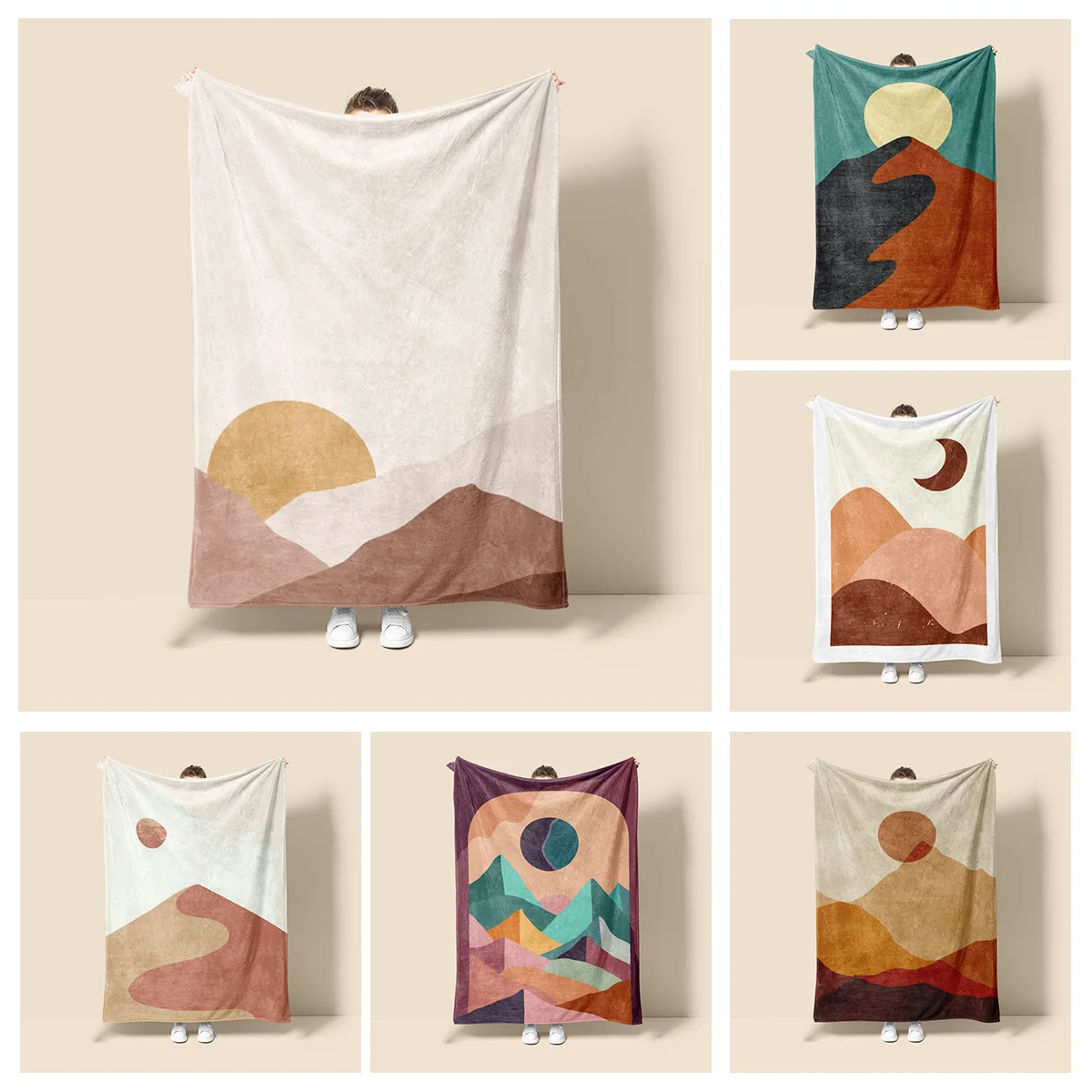 

Home Decor Plush Sofa Blanket Botanical Character Bedspread Bed Fluffy Soft Blanket Decorative Plaid Modern Morandi Abstract