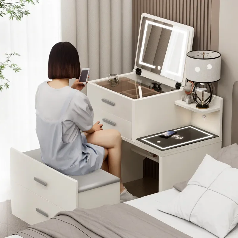 Oak Sleek Distinctive Minimalist Dressing Table Compact Contemporary Premium Functional Dressing Table Tocador Storage Furniture