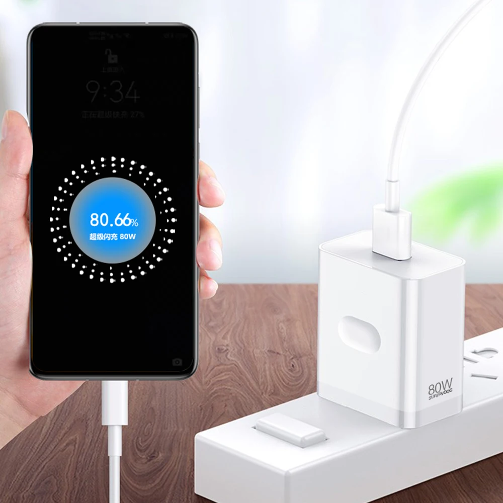 OPPO Find X8 Pro X7 Ultra 80W SuperVOOC EU Charger Fast Charging Power Adapter 1M USB C Cable For OPPO Reno 13 12 11 Pro K12Plus - náhled 6