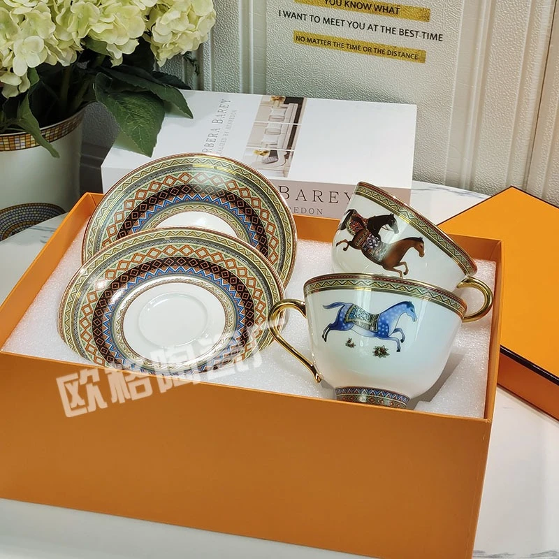 

European - Style Ceramic Tea Cup and Saucer Couple - Style Cups Double - Person Afternoon Tea Trendy Brand Set Creative