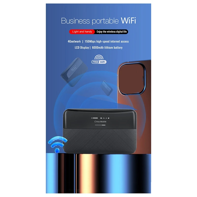 6000Mah Unlock 4G Pocket Wifi 150Mbps Portable Wireless Mobile Router Modem 4G Wifi Sim Card Outdoor Hotspot Mini Router Durable