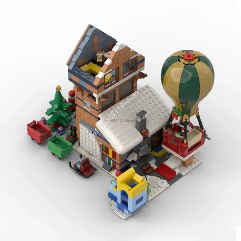 1439PCS Modulare Winter Post Office Moc Bausteine Ziegel Architektur Geburtstag präsentiert Kompatibel 10339 Weihnachten Geschenke
