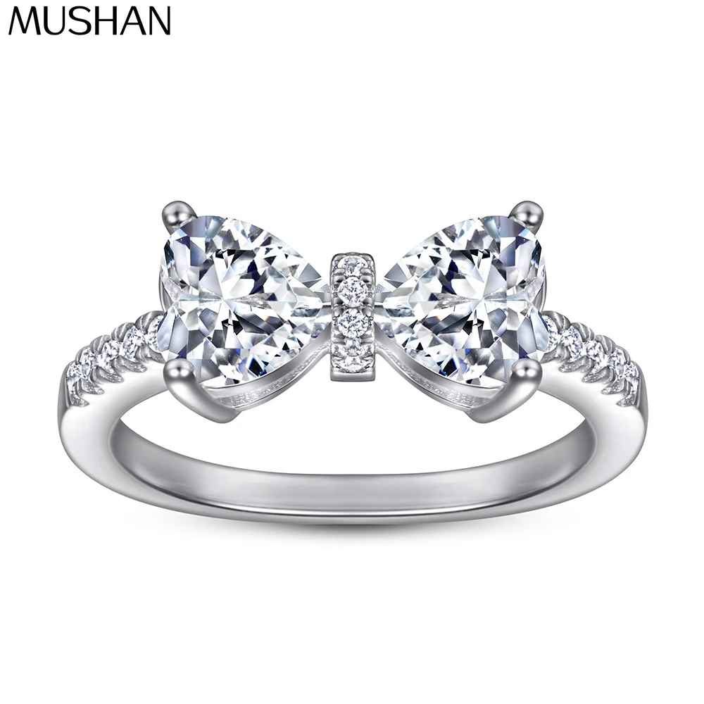 

MuShan Jewelry 925 Sterling Silver Rings Bands Engagement Ring 7A Cubic Zirconia Birthday Rings Bands Anniversary Women Gift