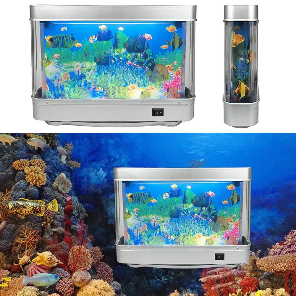 High-end Fish Simulation Lamp Imitation Aquarium Lamp Decoration Home Small Gift LED Night Desktop Seascape Lamp Lamp Table Q4T9