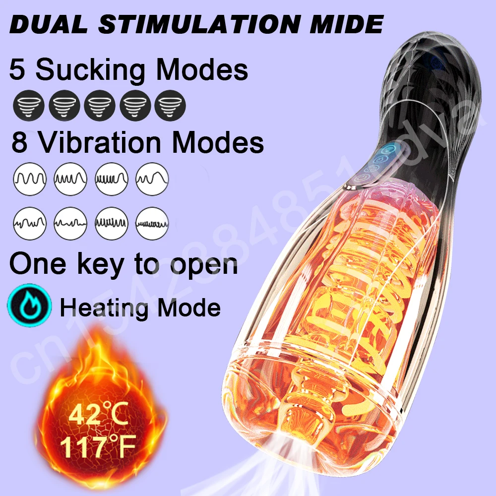 อมควยสําหรับ Man Masturbators อัตโนมัติอมควย Sucks ที่มีประสิทธิภาพปากช่องคลอดการสั่นสะเทือนสําหรับชายธรรมดาผู้ใหญ่สินค้าดูดเครื่อง