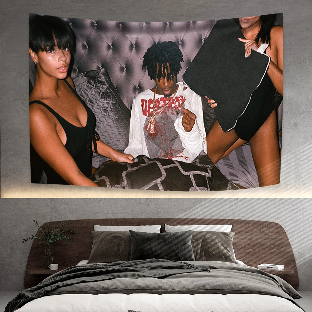 Pop Rapper Sänger Tapisserie Playboi Carti Album Hippie Wohnkultur Wandbehang Schlafsaal Party Hintergrund Strand tuch Sofa Decke