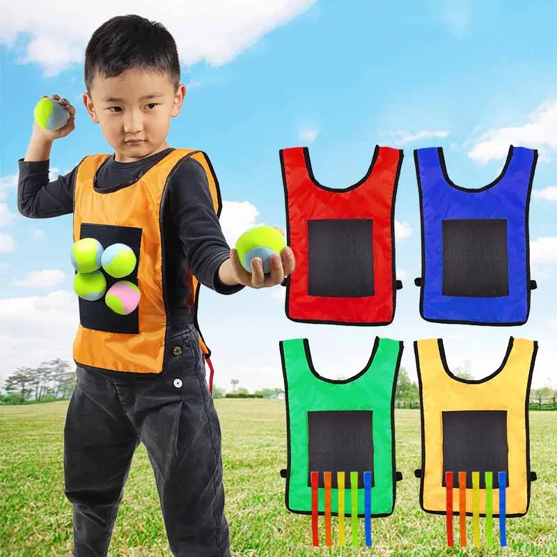 

Children's Sticky Ball Vests Dodgeball Creative Pull Tail Vests Kindergarten Parent-child Interaction Outdoor Sports Games Toys