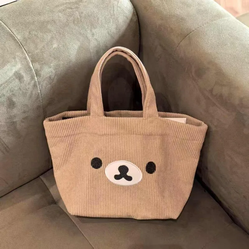 Rilakkuma Commuter Bag Cute Cartoon Handbag Kawaii Portable Tote Bag Lightweight Shoulder Bag Work Travel Women Accessory Gift