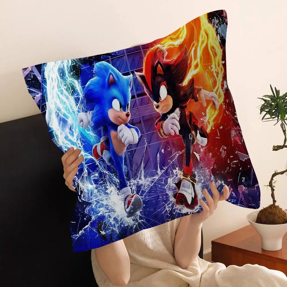 Cartoon S-Sonics Pillow Anime Pillow Sofa Bed Head Pillow Cover Cushion Cover 45x45 cm Fashion - view 5
