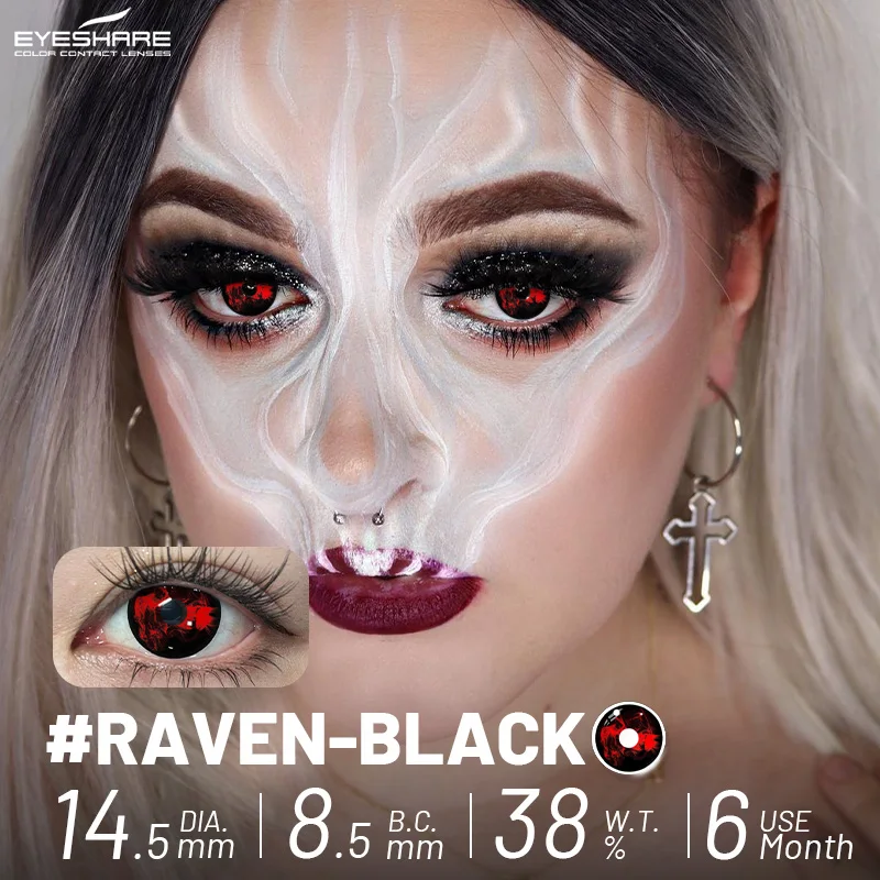EYESHARE Anime-Zubehör Augenlinsen 1 Paar Cosplay Farbige Kontaktlinsen für Augen Verrücktes Halloween-Make-up Farbige Augenlinsen – Detail 9
