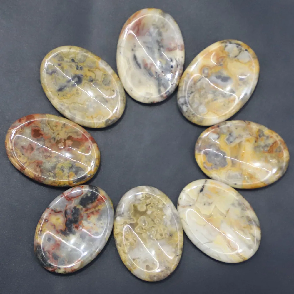 Natural Crazy Onyx Stone Oval Thumb Massager Palm Energy Worry Therapy Reiki Healing Meditation Spiritual Minerales Decor 6Pcs