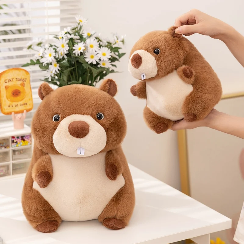 

Soft Groundhog Plushie Toy Cute Fluffy Marmot Stuffed Toy Hugging Pillow For Kids Birthday Gift