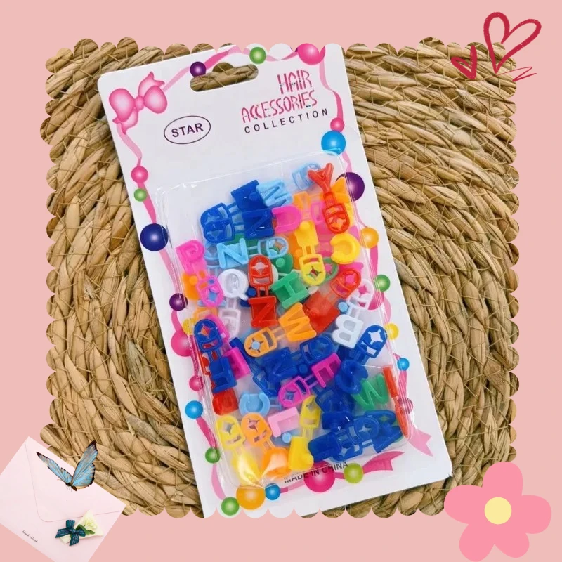 

135pcs/(3pack=135pcs) a B C Mini Letter Hair Clip Claws for Kids/girls Braid Hair Barrettes