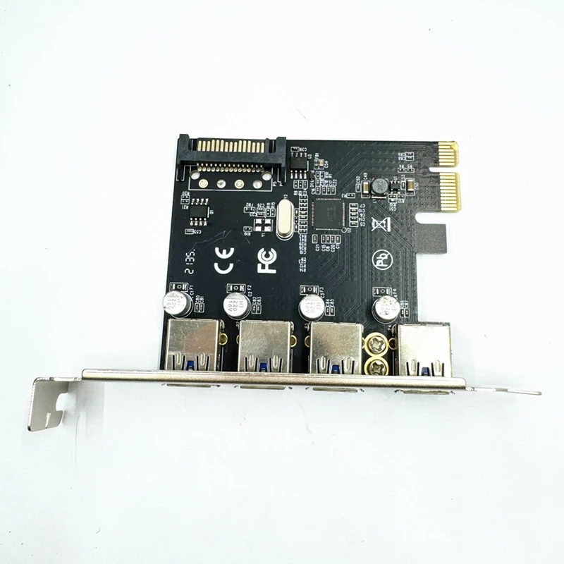 4 พอร์ต USB 3.0 การ์ดขยาย PCI-E PCI Express PCIe USB 3.0 Hub Adapter 5Gbps Riser Controller Extender พร้อม SATA Power