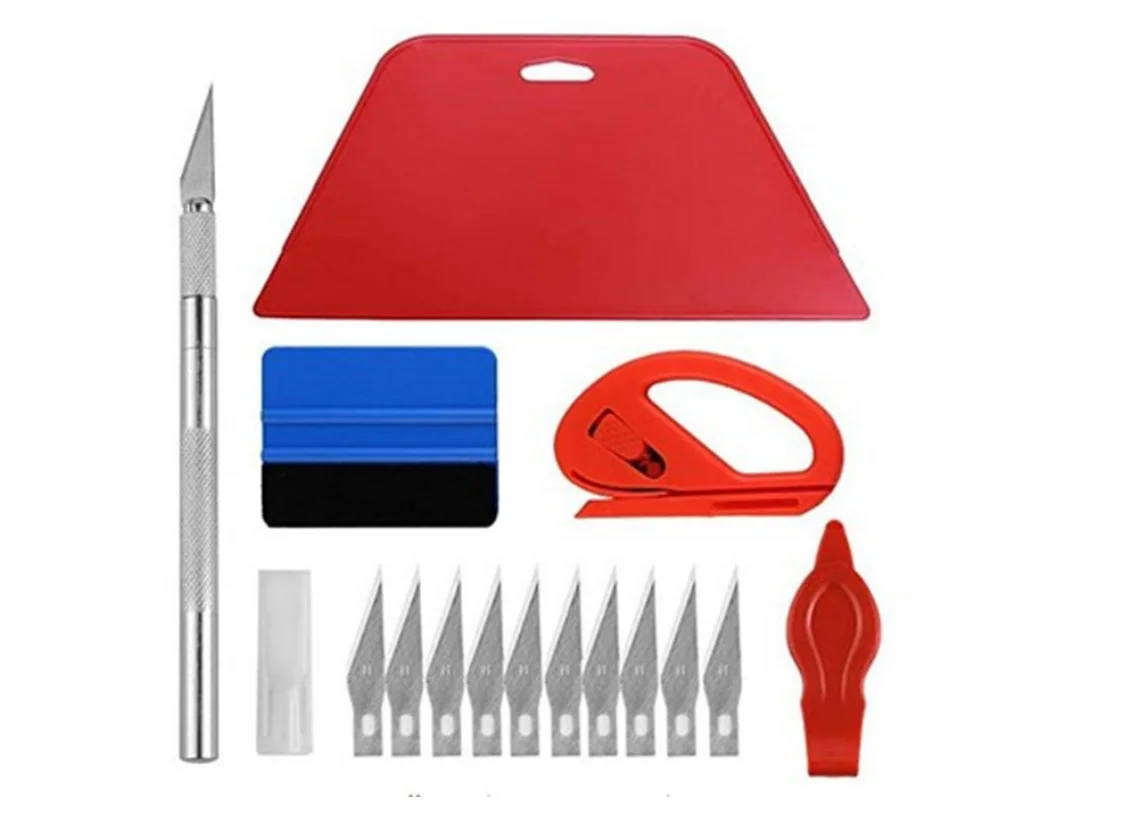 2sets Invisible car cover film 5-piece set, film sticking tool scraper, car color changing film sticking tool set
