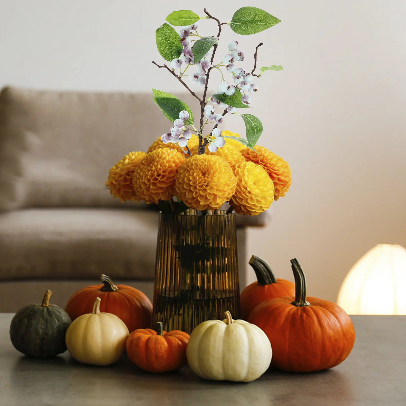 

Artificial Blueberry Branch with Vivid Color Realistic Berry Stems for Christmas Tree Wreath Flower Arrangement Decorations