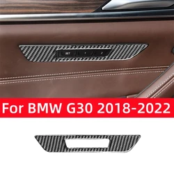 For BMW 5 Series G30 2018-2022 Accessories Carbon Fiber Interior Car Seat Memory Button Decorative Frame Trim Cover Stickers