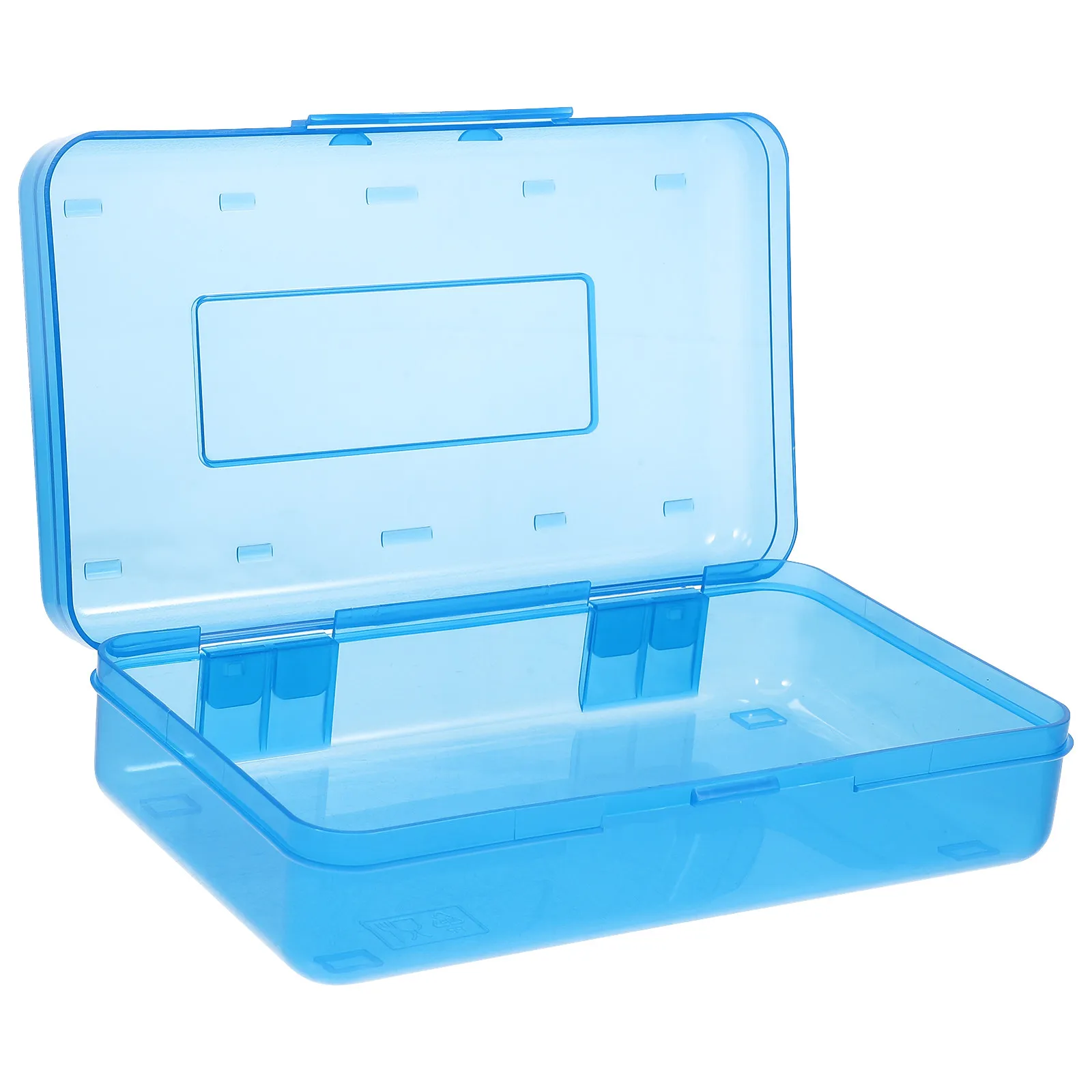 

Plastic Pencil Box Transparent Hard Case Large Capacity Pencil Organizer Lightweight Crayon Storage Box for Office School Teens