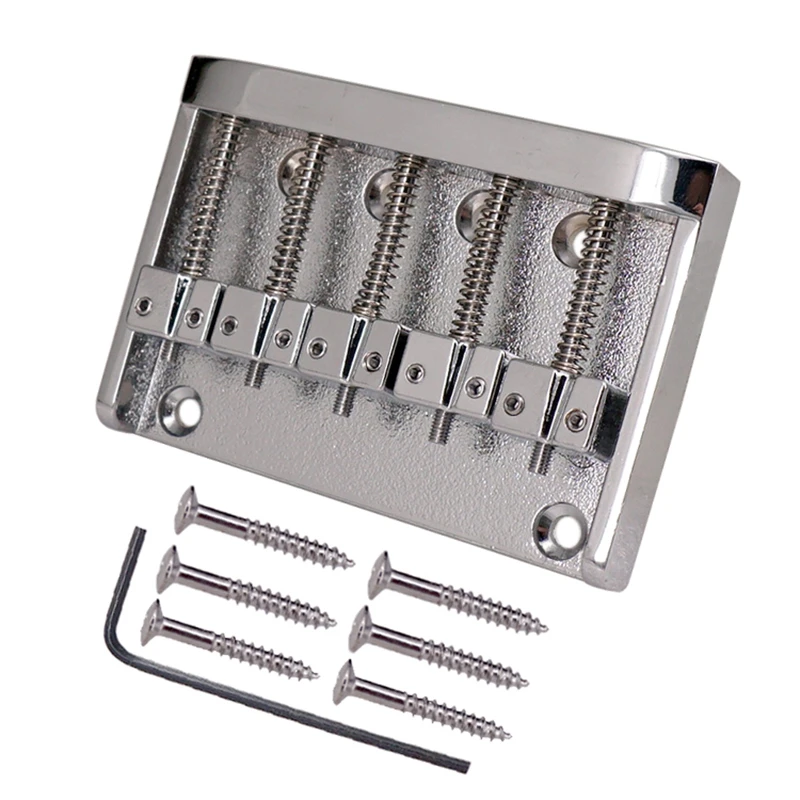 B72ABG A Set 5 Strings Bridge for Guitar Saddle Guitar Accessories Parts Musical Instrument Silver