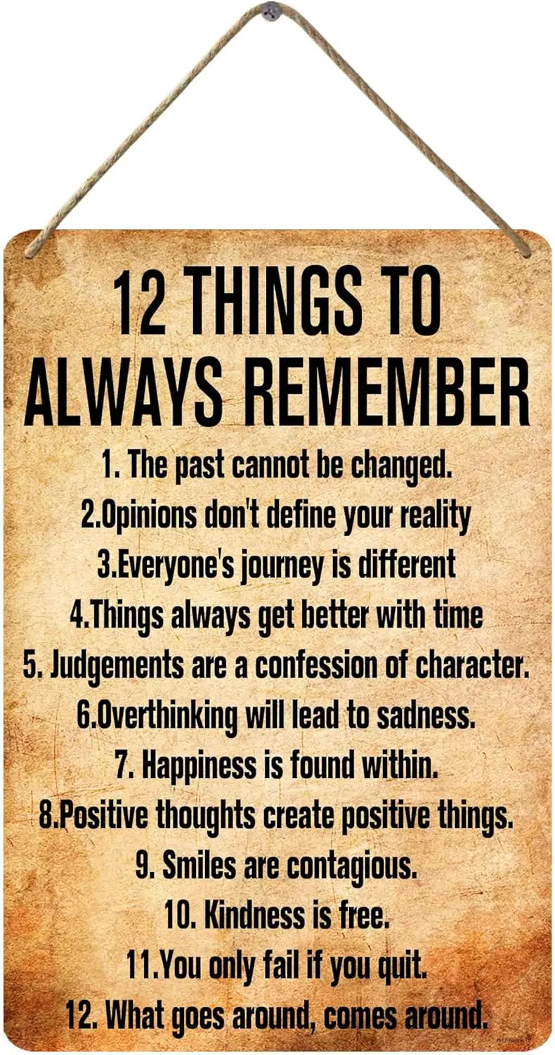 Motivate Wooden signs 12 Things To Always Remember Wooden signs Inspirational And Uplifting Wall Art Decoration 8x12 Inch sign