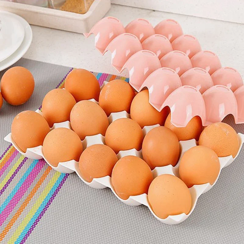 15 Grids Pack Egg Storage Box Stackable Anti-collision And Broken Egg Tray Holder For Household Kitchen Refrigerator Organizer