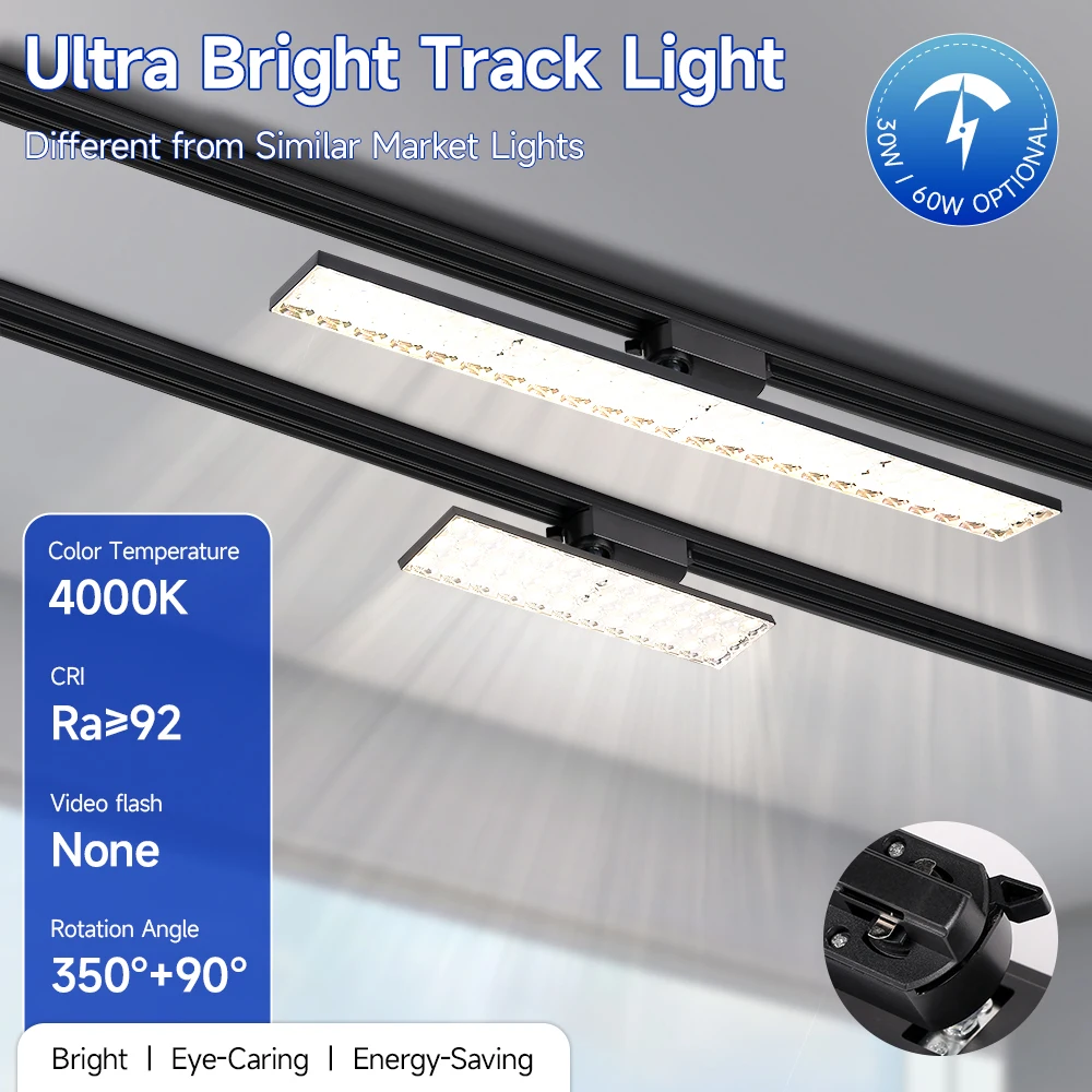 Spot Led Track Lights Super Bright Spotlight Led Ceiling Light for Living Room Decor Shop Supermarket 30/60cm Track Rail Lamp