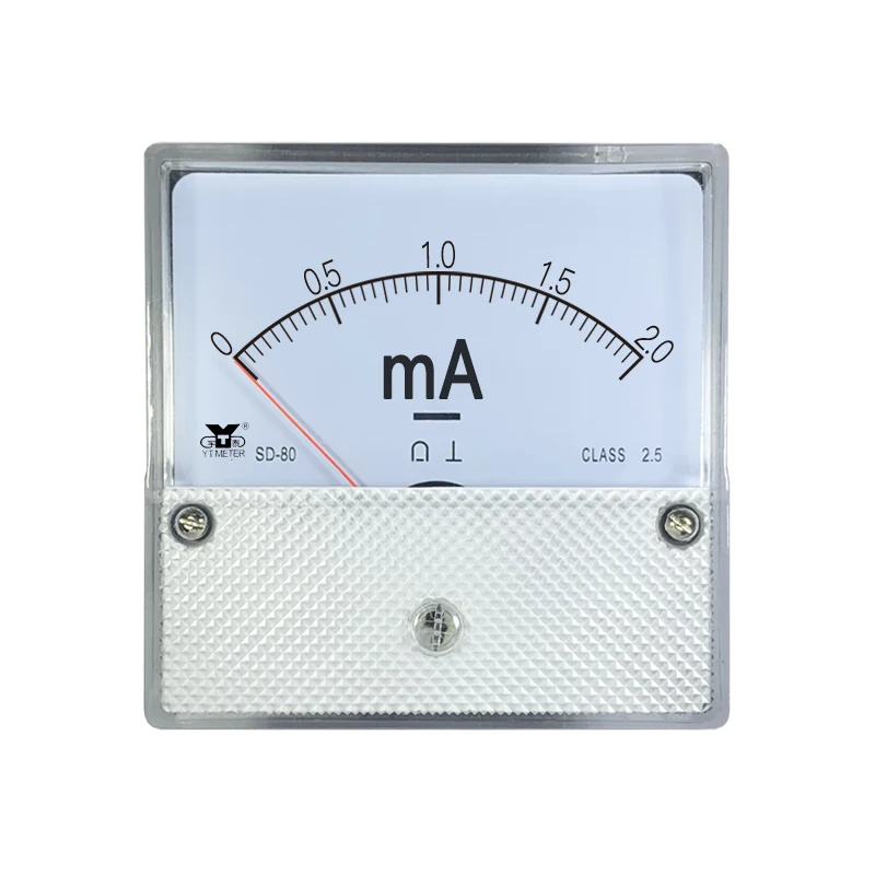 SD80 DC milliammeter 1ma 2ma 3ma 5ma 10ma 20ma 30ma 50ma 100ma 200ma 300ma 500ma 600ma pointer ammeter dc dh80 cz80 80 80 * 80