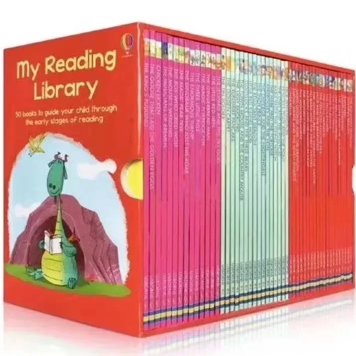 

50 Books/Set Usborne My Second Reading Library English Picture Storybook Kids Words Learning Guide Children Early Education